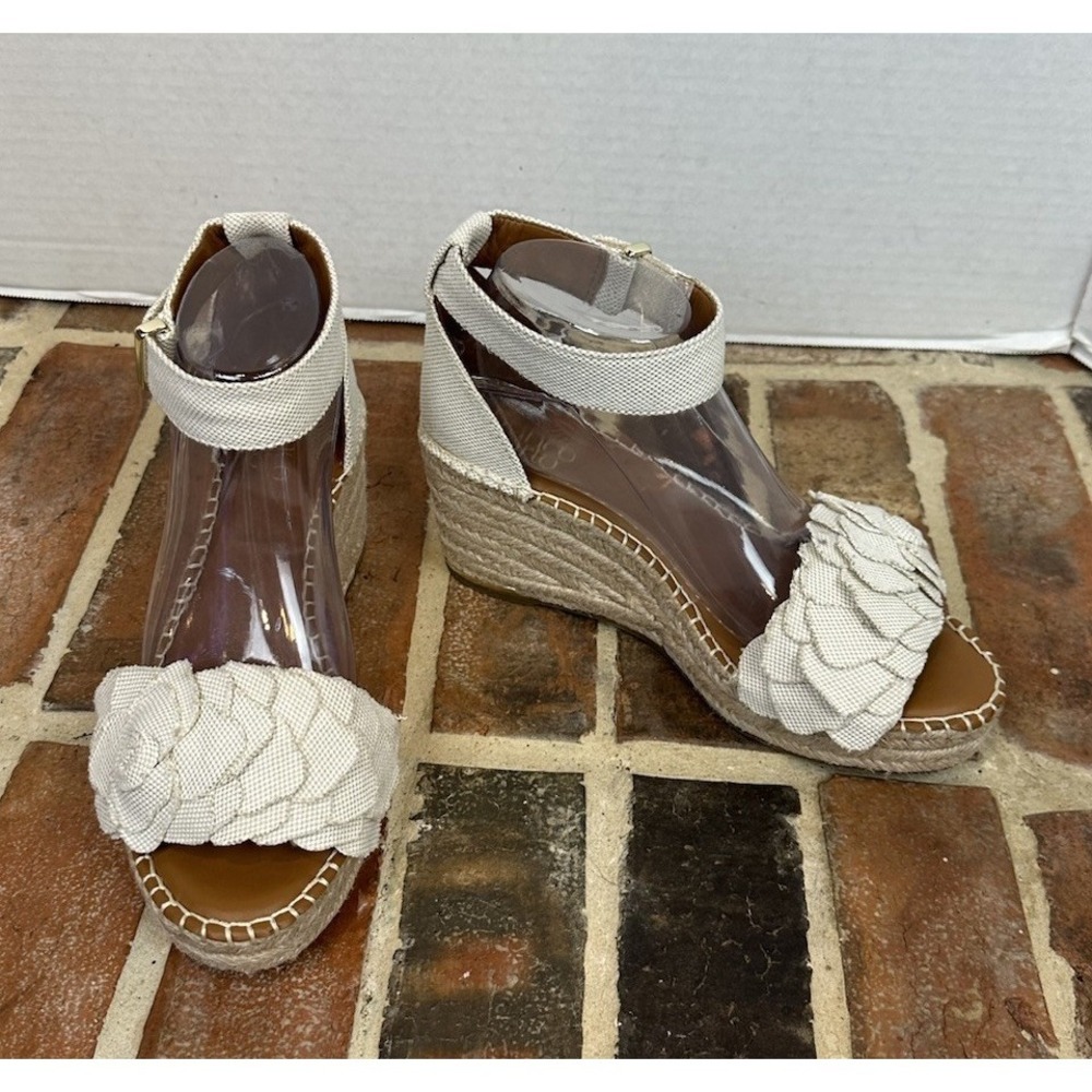 Women's 8 Sandal Shoe Franco Sarto Wedge Clemens Platform Espadrille Flower